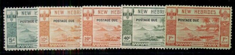 NEW HEBRIDES British #J6-10, Complete set, og, NH except J10LH, VF, 