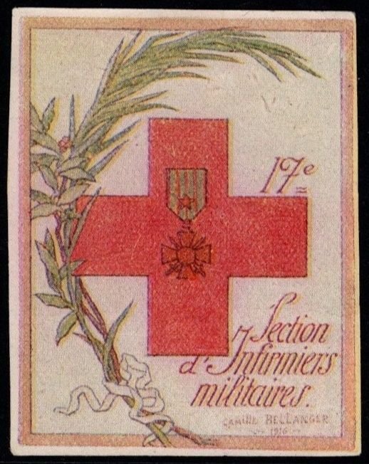 1914 WW One France Delandre Poster Stamp Canadian Medical Corps Nursing Sisters