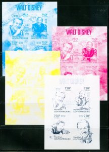 CENTRAL AFRICA 2013 WALT DISNEY PROGRESSIVE COLORS SHEET SET MINT NH