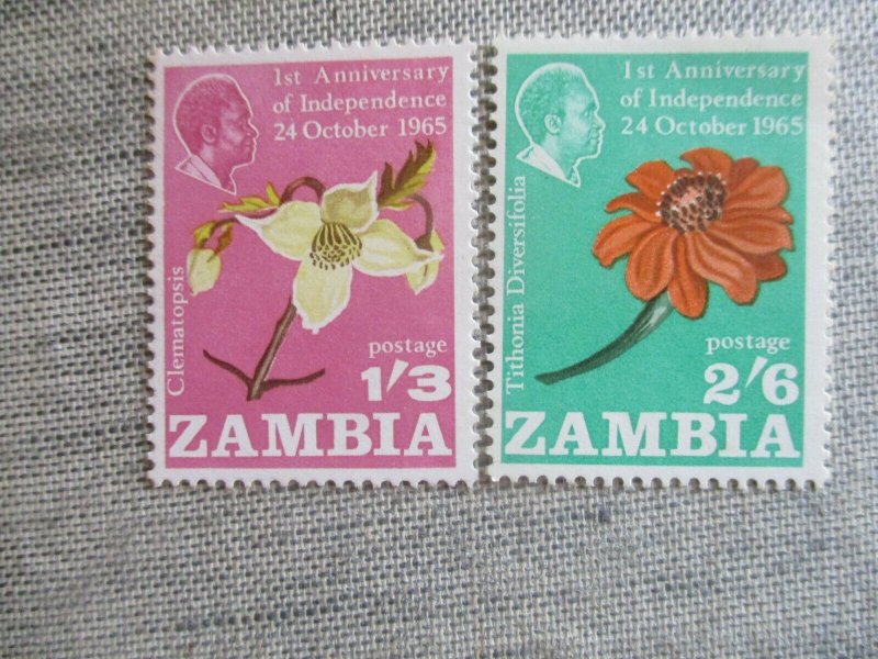 Zambia, Scott#24-25, MNH