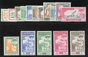 Zanzibar 1961 set complete superb MNH. SG 373-388. Sc 264-279.