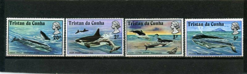 TRISTAN DA CUNHA 1975 MARINE MAMMALS SET OF 4 STAMPS MNH