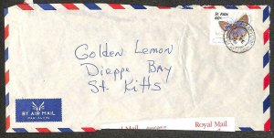 ST. KITTS SCOTT #445 STAMP LOCAL USAGE TYPE 40 TAPE AIRMAIL COVER 2001