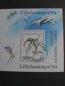 TANZANIA STAMP-1994 SC#1208 WINTER OLYMPIC LILLEHAMMER'94  CTO S/S SHEET.