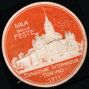 1911 Italy Poster Stamp Torino International Exhibition Party Room