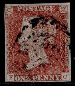 GB QV SG8, 1d red-brown PLATE 37, USED. Cat £50. FC