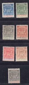 MOMEN: RHODESIA SG #18-26 1892 MINT OG H £350 LOT #66690