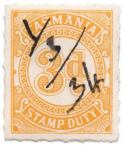 (I.B) Australia - Tasmania Revenue : Stamp Duty 3d (1931)