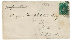 Newfoundland 1893 St. Johns cancel on unsealed letter rate cover to Nova Scotia