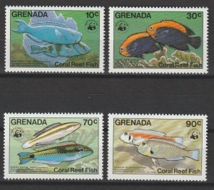 GRENADA 1984 WWF SG 1334/7 MNH