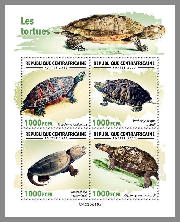 CENTRALAFRICA 2023 MNH Turtles M/S #610a