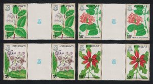 Kiribati Flowers 4v Gutter Pair 1981 MNH SC#365-368 SG#141-144