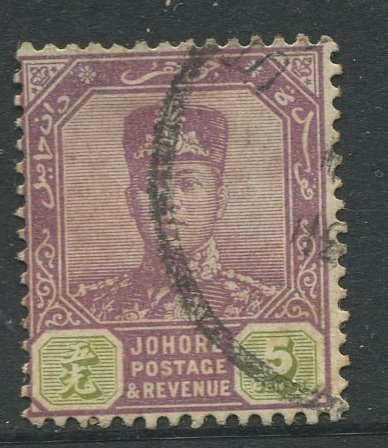 STAMP STATION PERTH Johore #90 Sultan Ibrahim Definitive  Wmk 3  Used 1918-1920