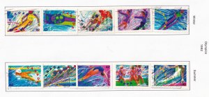 CANADA  1992 - Winter - Summer Olympic -VF- used singles  # 1399-1403, 1414-1418