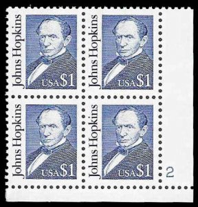 PCBstamps  US #2194e PB $4(4x$1.00)Johns Hopkins, Overall Tagged, 2, MNH, (PB...