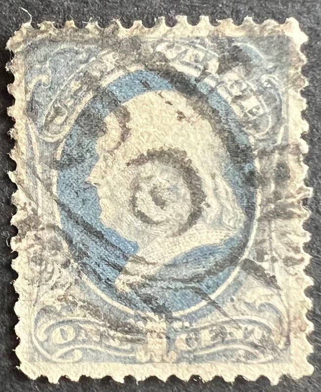 Scott#: 145 - Benjamin Franklin, w/o Grill 1¢ 1870 used single stamp - Lot 11
