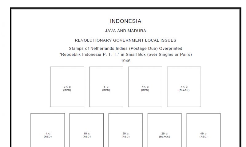 INDONESIA STAMP ALBUM PAGES 1945-2011 1945-2011 (533 PDF digital pages)