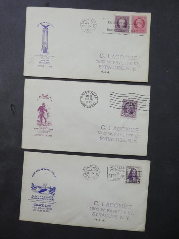 EDW1949SELL : WORLDWIDE 6 covers from diff countries 1st Voyage 1933 Grace Line