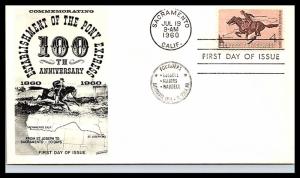 #1154 Pony Express Centennial  - Fleetwood Cachet