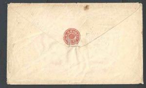 1853 U1 Used Entire Die 1 3c Red On White Nesbitt Seal On Back UPSS #2a See Info