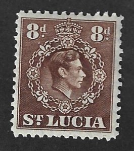 St. Lucia Scott #120 Mint 8p King George VI 2017 SCV = $2.75