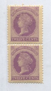 Prince Edward Island QV 1872 12 cents pair unmounted mint NH