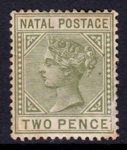 Natal - Scott #74a - Die A - MH - Light crease, heavily toned - SCV $55.00