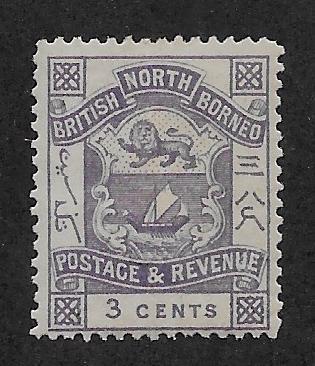 NORTH BORNEO SC# 38  FVF/MOG 1887