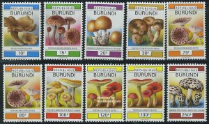 Burundi 1992, Mushrooms 10v, MNH