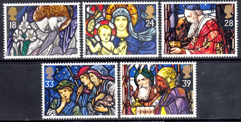 Great Britain 1992 Christmas Complete Mint MNH Set SC 1468-1472