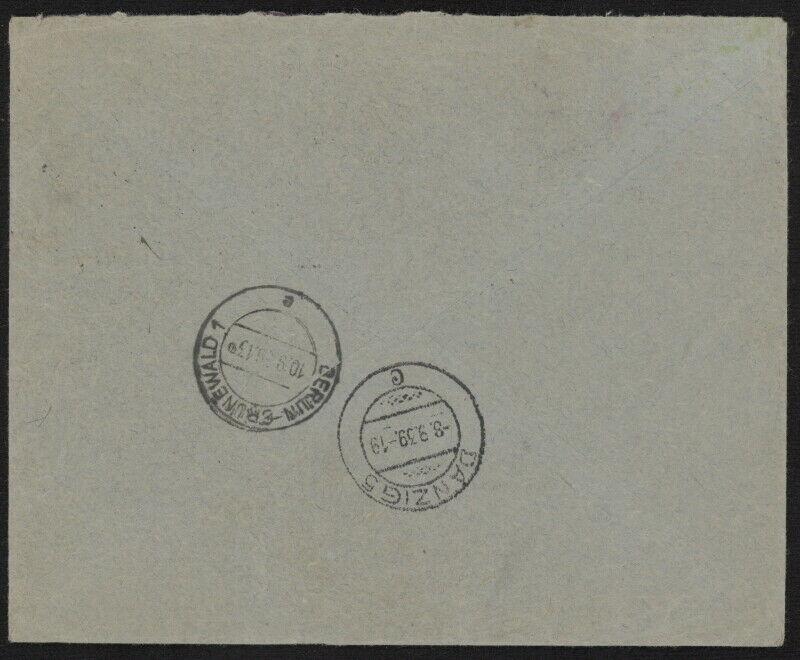 Danzig 238, 239 & 189 on 1939 special delivery cover w/special cancels to Berlin