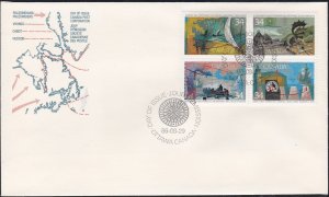 Canada # 1107a, Exploration of Canada Block of Four, First Day Cover