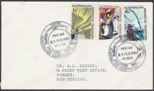 AUSTRALIA ANTARCTIC 1969 cover ex Davis - changed date in Mss...............L945