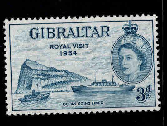 GIBRALTAR  Scott 146 MH* 1954 Royal Visit stamp