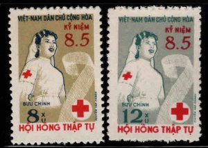 North Viet Nam Scott 124-125 Red Cross nurse set  NGAI  MNG