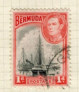 BERMUDA; 1938 early GVI pictorial issue fine used 1d. value