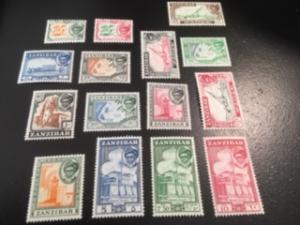 Zanzibar sc 249-263 MNH comp set