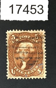 MOMEN: US STAMPS # 75 RED BROWN USED $425 LOT #17453