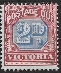 Australia - Victoria J-3   1890  2d fine mint hinged