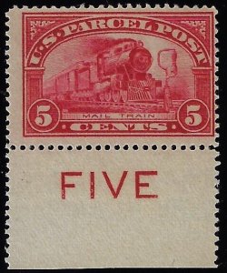 Scott #Q5 - $100.00 – Fine-OG-NH – Showpiece margin single with imprint “FIVE”