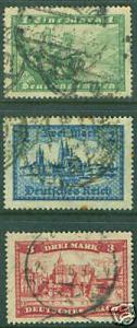 German Scott 337-9 1924 stamp set wmk 126 CV$9.15