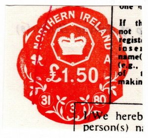 (I.B) Elizabeth II Revenue : Impressed Duty £1.50 (Northern Ireland)