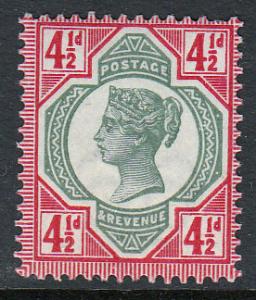 GB QV 1887 4.5d Green Carmine Jubilee SG206 Mint Never Hinged MNH UMM