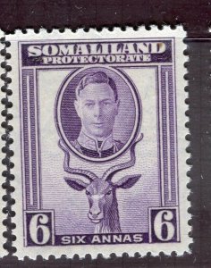 SOMALILAND; 1940s early GV IV issue Mint hinged 6a. value