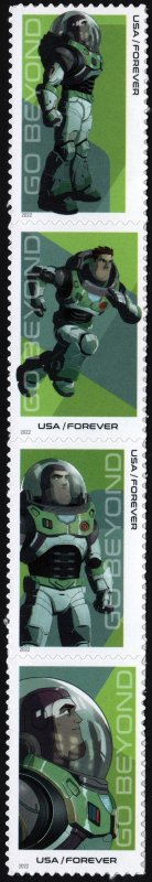 SC#5709-12 (Forever) Buzz Lightyear Vertical Strip of Four (2022) SA