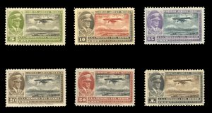 Mexico #C5-10 Cat$29.10, 1929 Airpost, complete set, hinged