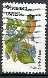 2001 Wisconsin Birds and Flowers used single - perf 10.5 x 11