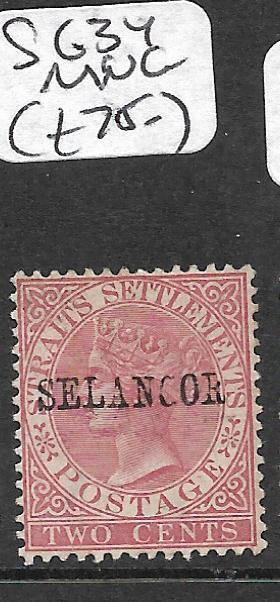 MALAYA SELANGOR (P0712B) QV 2C  SG 34  MNG