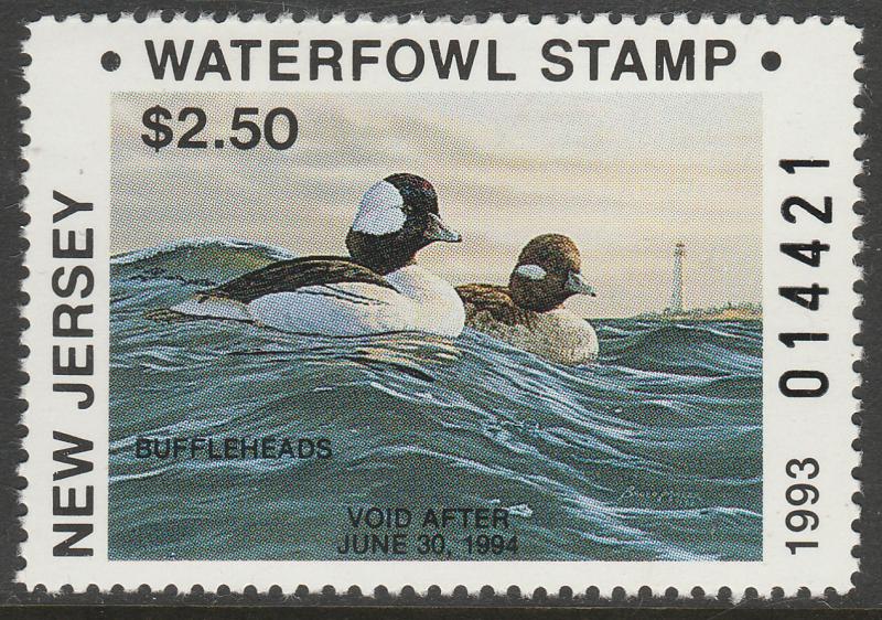 U.S.-NEW JERSEY 21-22, 21b-22b ST DUCK HUNTING PERMIT STAMPS & SS. MINT, NH. VF