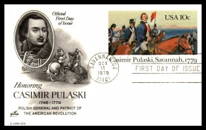 US UX79 Casimir Pulaski Artcraft U/A FDC Postal Card